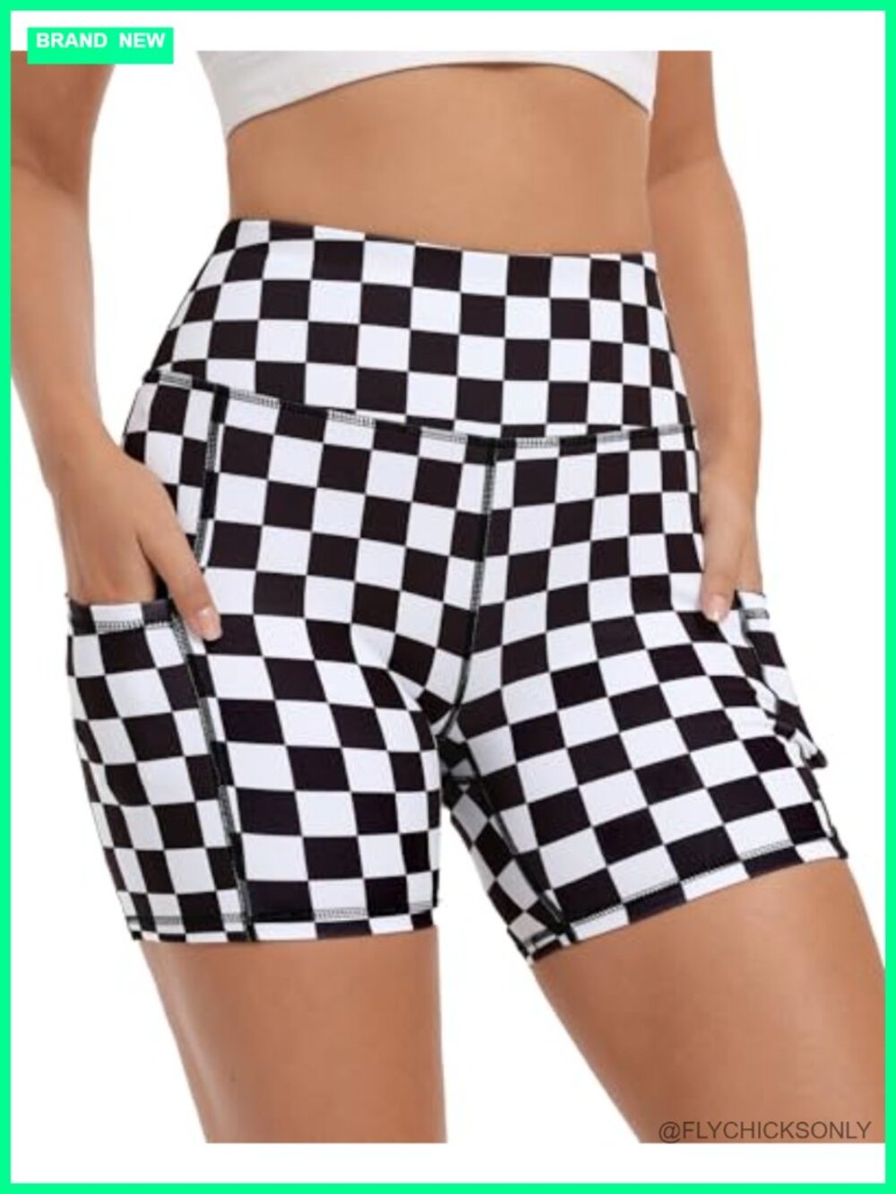 Women's High Waisted Biker Shorts with Pockets Buttery Soft Yoga Running